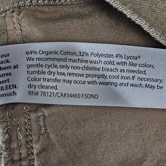 Eileen Fisher Womens 12 Skinny Stretch Lightweight Pants Olive Green Mid Rise - Picture 4 of 9